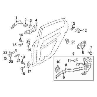 Kia OE - Rear Door - Lock & Hardware (Korea Built), (EX / EX Luxury / LX / SX / SXL)