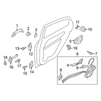 Kia OE - Rear Door - Lock & Hardware (USA Built), (EX / EX Luxury / LX / SX / SXL)