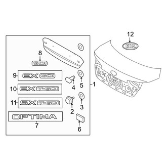Kia OE - Trunk Lid - Exterior Trim (Korea Built), (Gas)