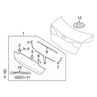 Kia OE - Trunk Lid - Exterior Trim (Korea Built), (Gas)