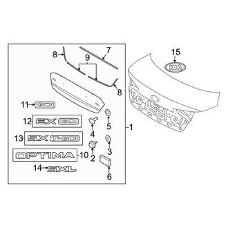 Kia OE - Trunk Lid - Exterior Trim (USA Built), (Gas)