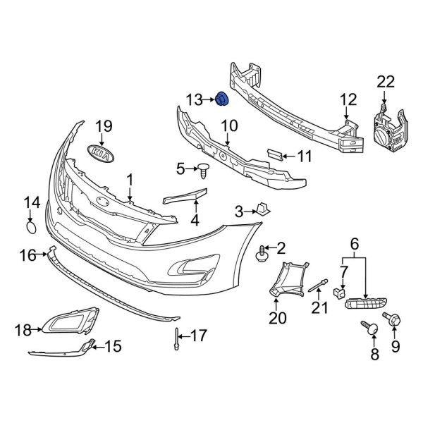 Bumper Impact Bar Nut