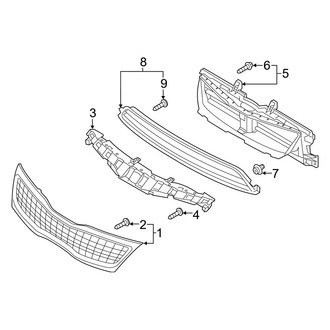 Kia OE - Front Bumper & Grille - Grille & Components (Hybrid / Hybrid EX / Hybrid EX Premium / Hybrid LX)
