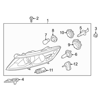 Kia OE - Front Lamps - Headlamp Components (HID, W/O LED), (FULL HYBRID EV-GAS (FHEV))
