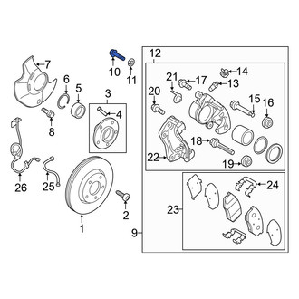 Kia OE - Front Disc Brake Caliper Anchor Plate Bolt