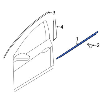 Kia OE - Front Right Outer Door Window Belt Weatherstrip