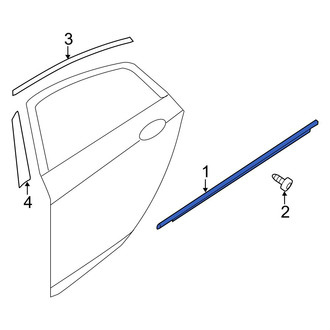 Kia OE - Rear Left Outer Door Window Belt Weatherstrip