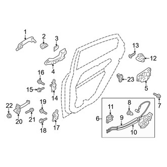 Kia OE - Rear Door - Lock & Hardware (Hybrid / Hybrid EX / Hybrid EX Premium / Hybrid LX)