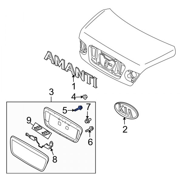 License Plate Light Panel Screw