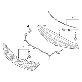 Kia OE - Front Bumper & Grille - Grille & Components (EX / LX / LX 1.6T / SX / SX Limited)