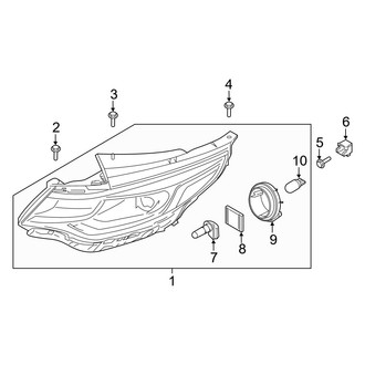 Kia OE - Front Lamps - Headlamp Components (Halogen), (EX / EX Premium / LX / S / Special Edition / SX)