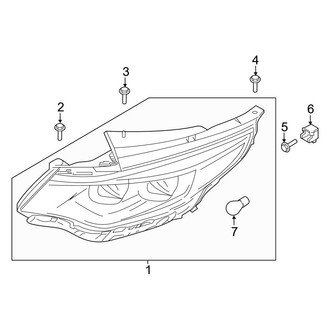 Kia OE - Front Lamps - Headlamp Components (LED), (EX / EX Premium / LX / S / Special Edition / SX)