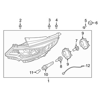 Kia OE - Front Lamps - Headlamp Components (W/O LED), (Hybrid EX / Plug-In Hybrid EX)