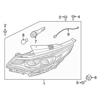 Kia OE - Front Lamps - Headlamp Components (With LED), (Hybrid EX / Plug-In Hybrid EX)