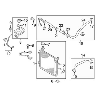 Kia OE - Cooling - Radiator & Components (1.6L)