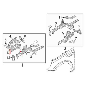 Kia OE - Fender - Structural Components & Rails (EX / LX / LX 1.6T / SX / SX Limited)