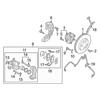 Kia OE - Front Suspension - Brake Components (Hybrid EX / Hybrid Premium / Plug-In Hybrid EX)