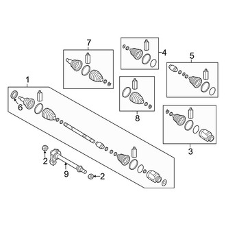 Kia OE - Front Suspension - Drive Axles (LX 1.6T)