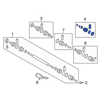 Kia OE - Front Left Inner CV Joint Boot Kit