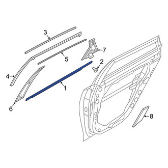 Kia OE - Rear Right Outer Door Window Belt Weatherstrip