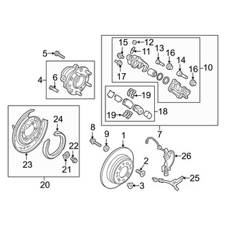 Kia OE - Rear Suspension - Brake Components (W/O Electric Parking Brake), (Hybrid EX / Hybrid Premium / Plug-In Hybrid EX)