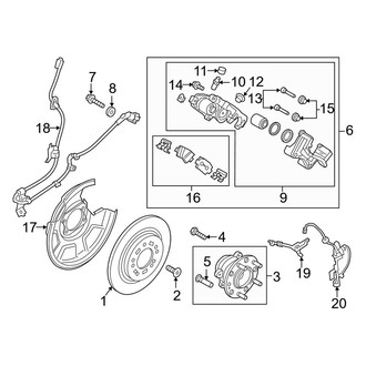 Kia OE - Rear Suspension - Brake Components (With Electric Parking Brake)