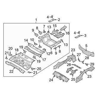 Kia OE - Rear Body & Floor - Floor & Rails (Hybrid EX / Hybrid Premium / Plug-In Hybrid EX)