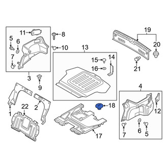 Kia OE - Trunk Trim Scuff Plate Nut