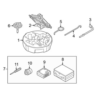 Kia OE - Rear Body & Floor - Jack & Components (USA Built), (EX / LX / LX 1.6T / SX / SX Limited)