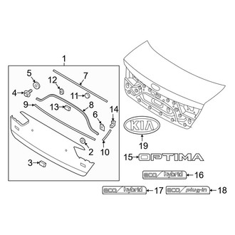 Kia OE - Trunk Lid - Exterior Trim (Hybrid / Hybrid EX)