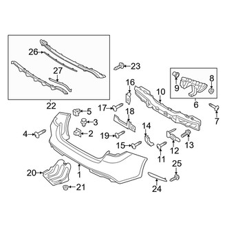 Kia OE - Rear Bumper - Bumper & Components (Covers & Trim), (EX / LX / LX 1.6T / SX / SX Limited)