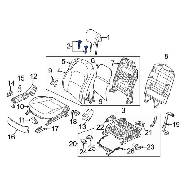Kia OE 88722C5AB0YBR Front Right Headrest Guide