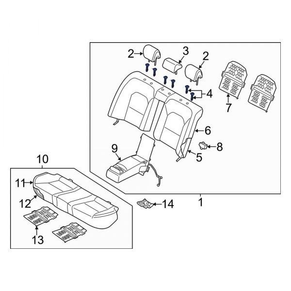 Kia OE 887133R510GVF Front Right Headrest Guide