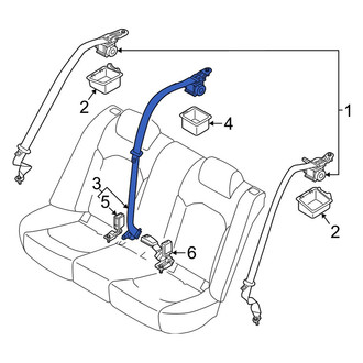 Kia OE - Rear Center Seat Belt Lap and Shoulder Belt