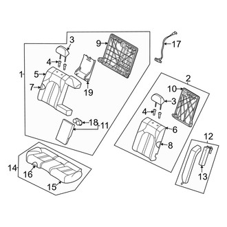 Kia OE - Seats & Tracks - Rear Seat Components (60/40 Split Folding Seat)