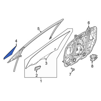 Kia OE - Front Left Vent Window Assembly