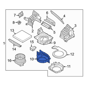 Kia OE - Center Upper HVAC Blower Motor Housing