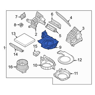 Kia OE - Upper HVAC Blower Motor Housing