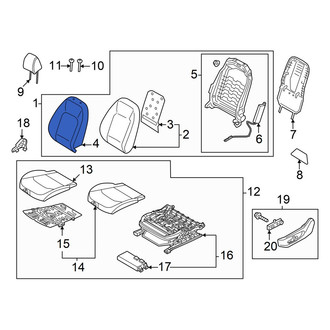 Kia OE - Front Left Seat Back Cushion Cover