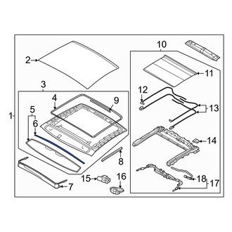Kia OE - Front Sunroof Glass Seal