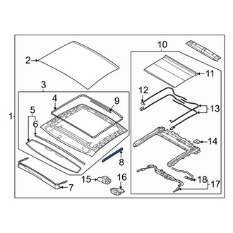 Kia OE - Left Sunroof Opening Trim