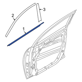 Kia OE - Rear Right Upper Door Belt Molding
