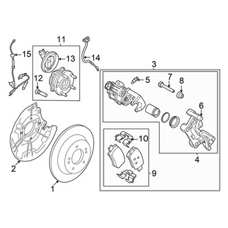 Kia OE - Rear Suspension - Brake Components (Torsion Axle)