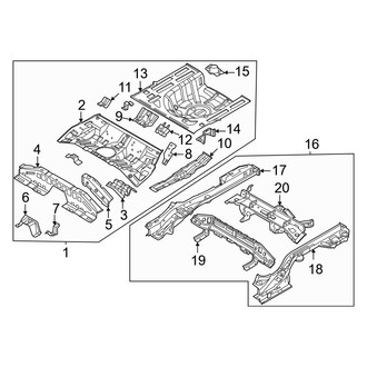 Kia OE - Rear Body & Floor - Floor & Rails (Torsion Axle), (EX / LX / LXS)