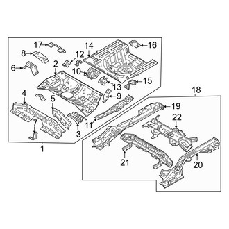 Kia OE - Rear Body & Floor - Floor & Rails (Multi-Link Axle), (GT-Line / GT-Line Turbo)