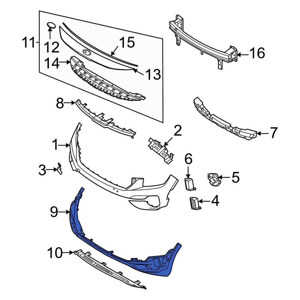Kia OE 86512Q5300 - Front Lower Bumper Cover