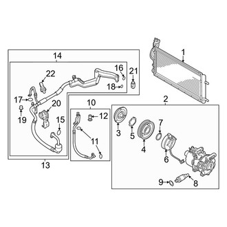 Kia OE - Air Conditioner & Heater - Condenser, Compressor & Lines (2.0L)