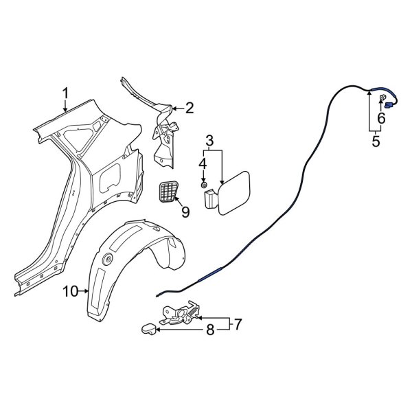 Fuel Filler Door Release Cable