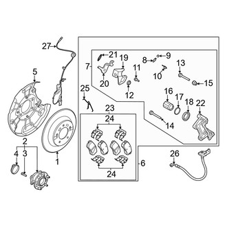 Kia OE - Rear Suspension - Brake Components (AWD)
