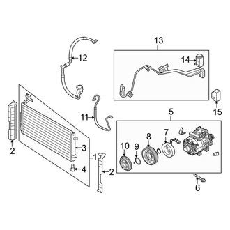 Kia OE - Air Conditioner & Heater - Condenser, Compressor & Lines (2.4L)